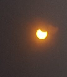 The eclipse begins at the Wilsonville, OR office. Credit: Kellie Stratton