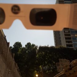 Eclipse from a work site in Portland, OR. Credit: Jessica Pence