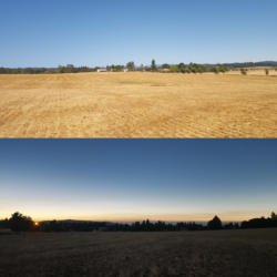 Before and during the eclipse in Monmouth, OR. Credit: Lon Yandell