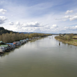 Lovely view north from the old Sauvie Island Bridge deck