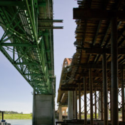 New and old Sauvie Island Bridges