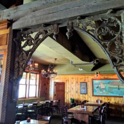 Wrought iron entryway into one of the dining rooms